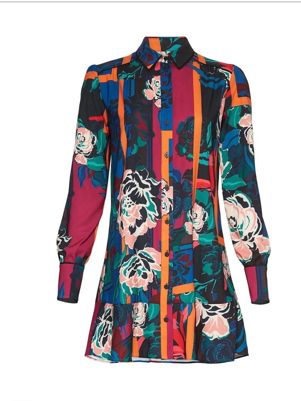 Irving Rose Norma graphic shirt Dress by Parker Sz M